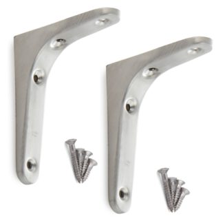2 stuks hoogwaardige roestvrijstalen montagebeugel, gemaakt van massief roestvrij staal, draagvermogen: 30 kg (67 lbs), 86 mm (3,4"), BT-85. Plankdragers voor buitenruimtes, zwembaden, badkamers, boten en nog veel meer, van Sugatsune / LAMP® (Japan)