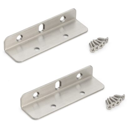 2 stuks hoogwaardige roestvrijstalen plankdragers, gemaakt van massief roestvrij staal, draagvermogen: 130 kg (287 lbs), 100 mm (4"), SSA-100H. Plankdrager voor badkamer, hotel, sauna, buiten en nog veel meer, van Sugatsune / LAMP® (Japan)