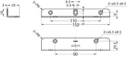 2 stuks hoogwaardige roestvrijstalen plankdragers, gemaakt van massief roestvrij staal, draagvermogen: 130 kg (287 lbs), 150 mm (6"), SSA-150H. Plankdrager voor badkamer, hotel, sauna, buiten en nog veel meer, van Sugatsune / LAMP® (Japan) - Afbeelding 2
