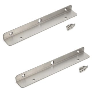 2 stuks hoogwaardige roestvrijstalen plankdragers, gemaakt van massief roestvrij staal, draagvermogen: 130 kg (287 lbs), 200 mm (7,9"), SSA-200H. Plankdrager voor badkamer, hotel, sauna, buiten en nog veel meer, van Sugatsune / LAMP® (Japan)