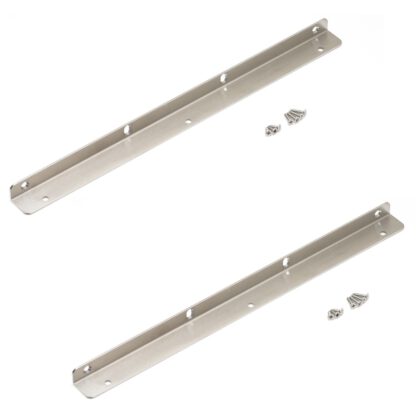 2 stuks hoogwaardige roestvrijstalen plankdragers, gemaakt van massief roestvrij staal, draagvermogen: 130 kg (287 lbs), 380 mm (15"), SSA-380H. Plankdrager voor badkamer, hotel, sauna, buiten en nog veel meer, van Sugatsune / LAMP® (Japan)