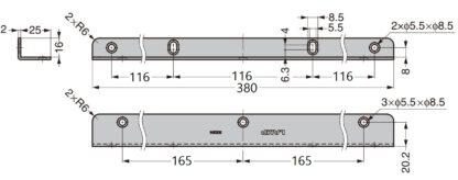 2 stuks hoogwaardige roestvrijstalen plankdragers, gemaakt van massief roestvrij staal, draagvermogen: 130 kg (287 lbs), 380 mm (15"), SSA-380H. Plankdrager voor badkamer, hotel, sauna, buiten en nog veel meer, van Sugatsune / LAMP® (Japan) - Afbeelding 2