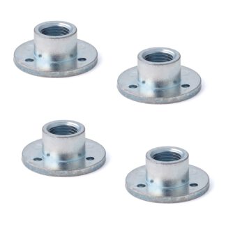4 stuks ronde bovenplaat met 1/2-20UNF schroefdraad, montageplaat, massieve zinklegering, 35 mm (1.4"), AD-559U1/2. Montageplaat, voor meubelpoten, meubelwielen, machinevoeten, kastpoten, bankpoten en nog veel meer, van Sugatsune / LAMP® (Japan)