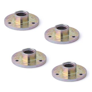 4-delige ronde bovenplaat met W1/2-schroefdraad, montageplaat, gemaakt van massieve zinklegering, 39 mm (1,6"), AD-555-39. Montageplaat, voor meubelpoten, meubelwielen, machinevoeten, kastpoten, bankpoten en nog veel meer, van Sugatsune / LAMP® (Japan)