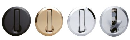 Hoogwaardige ronde veerhaak voor uitsparing, oppervlak: donker chroom, 64 mm (2,6"), NF-R64-SCR. Ronde vouwhaak met automatische sluiting, voor tinyhouse, camper, caravan, jacht, trein, vliegtuig, bus en nog veel meer, van Sugatsune / LAMP® (Japan) - Afbeelding 5