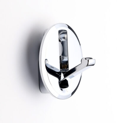 Hoogwaardige ronde inklapbare haak voor uitsparing, oppervlak: verchroomd, 52 mm (2,1"), NF-R52-CR. Ronde vouwhaak met automatische sluiting, voor tinyhouse, camper, caravan, jacht, trein, bus en nog veel meer, van Sugatsune / LAMP® (Japan)
