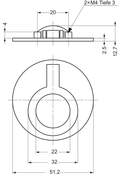 Ronde vouwgreep van messing, afwerking: satijn mat, 51,2 mm (2,1") 580-SB. Ringgreep 580-SB voor camper, boot, inspectieluik, inspectiedeur, door Sugatsune / LAMP® (Japan) - Afbeelding 3