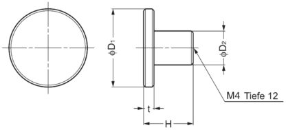 Ronde meubelknopgreep gemaakt van aluminiumlegering, afwerking: roestvrijstalen look, 35 mm (1,4") EXSEL35. Aluminiumlegering handvatknop voor lade, meubeldeur, keukenkast, kantoorkast en nog veel meer, door Sugatsune / LAMP® (Japan) - Afbeelding 2