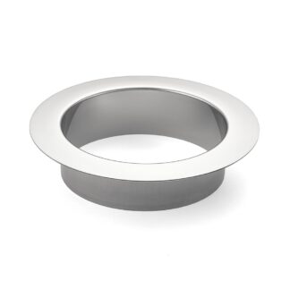 Hoogwaardige ronde vuilnisworp, gemaakt van roestvrij staal, oppervlak: glanzend gepolijst, 112 mm (4,5"), afwerking: vlak, AN-LH008-MR. Roestvrijstalen afvaldoorvoer, voor systeemcatering, winkelinrichting, catering en nog veel meer, van Sugatsune / LAMP