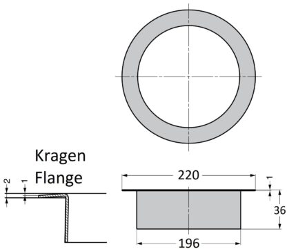 Hoogwaardig rond strooisel, gemaakt van roestvrij staal, oppervlak: mat gesatineerd, 220 mm (8,7"), AN-DH020-HL. RVS afvalafval, voor systeemcatering, winkelinrichting, catering, medische sector en nog veel meer, door Sugatsune / LAMP® (Japan) - Afbeelding 2