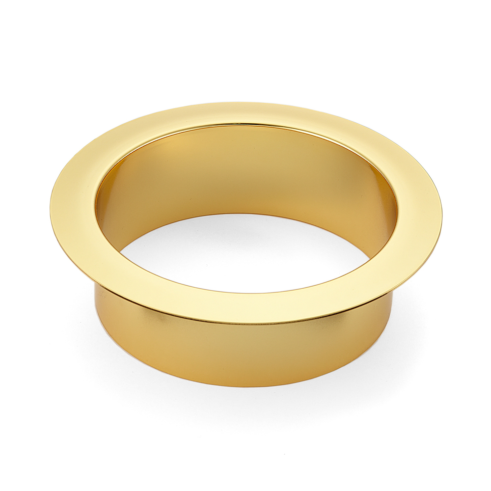 Hoogwaardige ronde vuilnisworp, gemaakt van roestvrij staal, oppervlak: verguld 24K, 136 mm (5,4"), AN-DH011-GP. RVS afvalafval, voor systeemcatering, winkelinrichting, schoonheidssalon en nog veel meer, door Sugatsune / LAMP® (Japan)