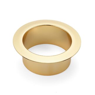Hoogwaardige ronde vuilnisworp, gemaakt van roestvrij staal, oppervlak: verguld 24K, 82 mm (3,3"), AN-DH005-GP. RVS afvalgooi, voor systeemcatering, winkelinrichting, schoonheidssalon, dokterspraktijk en nog veel meer, van Sugatsune / LAMP® (Japan)