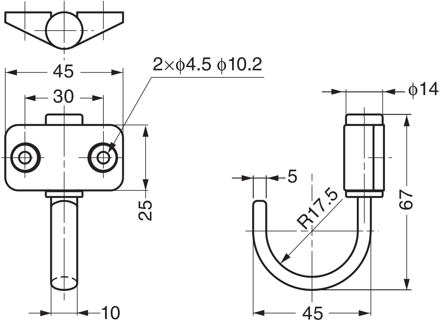 Hoogwaardige SUS304 roestvrijstalen draaibare haak, 67 mm (2,7"), JF-T45. V2A draaihaken voor scheepsbouw, RV, Outdoor, vochtige omgeving en nog veel meer, door Sugatsune / LAMP® (Japan) - Afbeelding 2