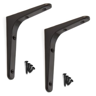 2 stuks hoogwaardige heavy-duty montagebeugel, draagvermogen: 40 kg (89 lbs), oppervlak: zwart, 120 mm (4,8"), BTK-120B. Heavy-duty rekbeugels voor planken, scheidingswanden, planken, planken, hoekverbindingen en nog veel meer, van Sugatsune / LAMP® (Japa