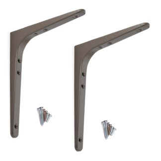 2 stuks hoogwaardige heavy-duty montagebeugel, draagvermogen: 50 kg (111 lbs), oppervlak: umbra, 180,5 mm (7,2"), BTK-180UM. Heavy-duty rekkenbeugel voor plank, scheidingswand, plank, hoekverbinding en nog veel meer, van Sugatsune / LAMP® (Japan)