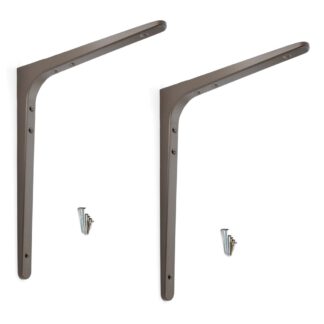 2 stuks hoogwaardige heavy-duty montagebeugel, draagvermogen: 70 kg (155 lbs), oppervlak: omber, 301 mm (11,9"), BTK-300UM. Heavy-duty rekkenbeugel voor plank, scheidingswand, plank, hoekverbinding en nog veel meer, van Sugatsune / LAMP® (Japan)