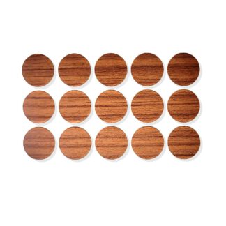 15 stuks zelfklevend boorgatdeksel van kunststof, oppervlak: bruin, 20 mm (0,8") 5136016. Kunststof schroefgatafdekking voor meubels, kast, tafel, bed, keukenkasten en nog veel meer, van EMUCA