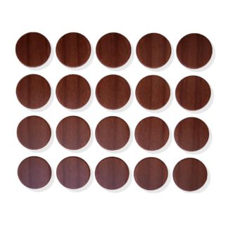 20 stuks zelfklevende boorgatafdekking van kunststof, oppervlak: kersenhoutlook, 13 mm (0,6") 5128926. Kunststof schroefgatafdekking voor meubels, kast, tafel, bed, keukenkasten en nog veel meer, van EMUCA
