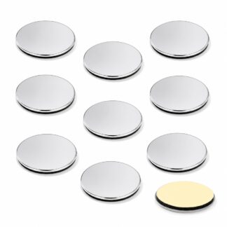 10 stuks zelfklevende aanrechtplaat, 22.01.118, diameter: ⌀19 mm, van SISO, vernikkeld, versie: rond. Productafbeelding