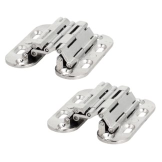 2 stuks Hoogwaardig Sepa-scharnier voor uitsparing, 180°, voor onzichtbare aanslag, oppervlak: RVS-look, 52 mm (2.1"), 15.04.076-0. Meubelfreesscharnier, voor meubeldeur, kastdeur, klaptafel, klep, doos en nog veel meer, door SISO Denemarken