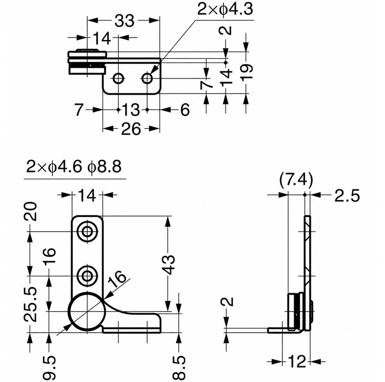 Set van 2 wrijvingscharnieren (links + rechts), koppel: 6 N·m, HG-TB30. 2 hoogwaardige wrijvingscharnieren voor apparaatdeksels, meubelkleppen, monitorbehuizingen en nog veel meer, door Sugatsune / LAMP® (Japan) - Afbeelding 4