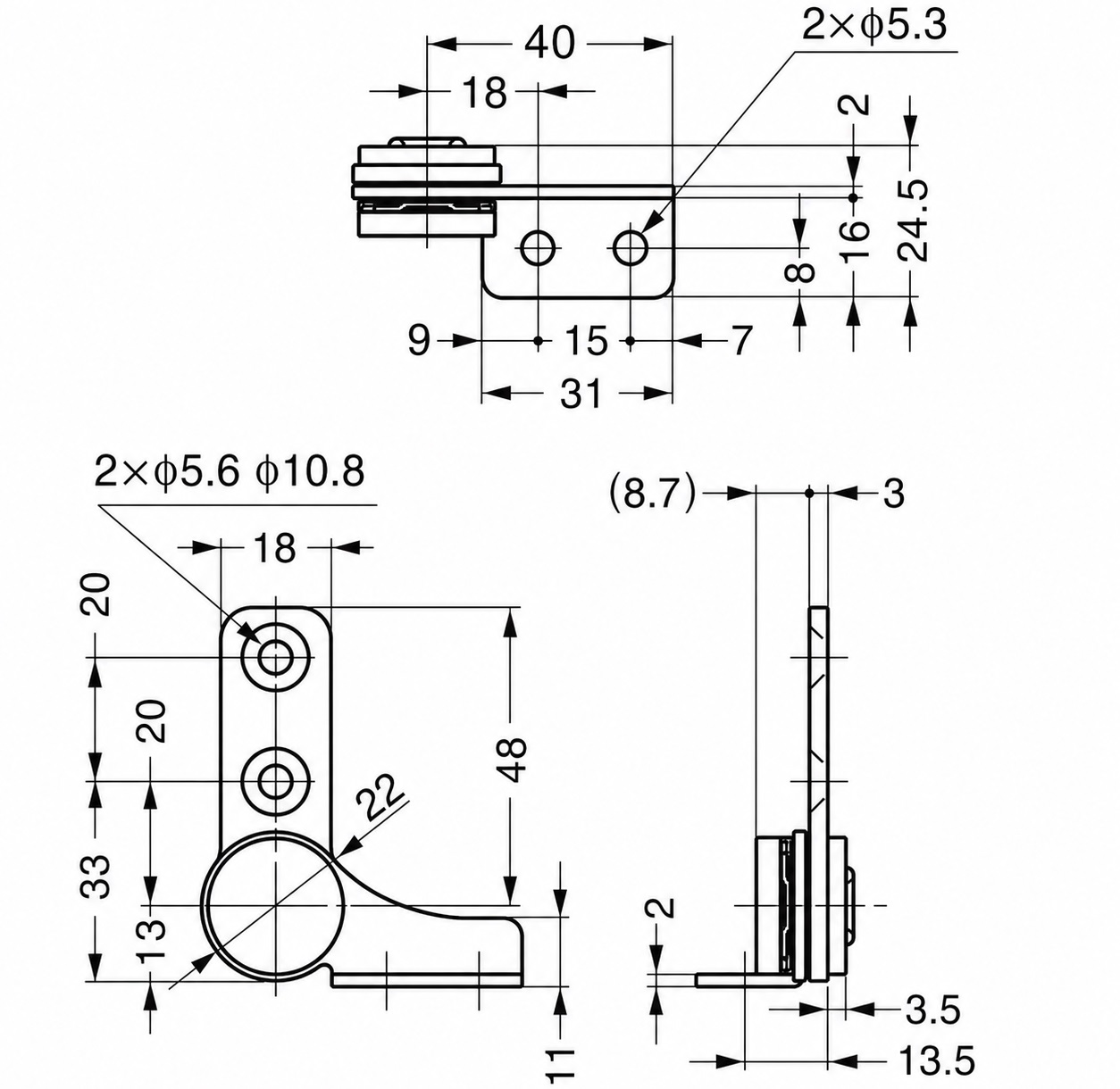 Set van 2 wrijvingscharnieren (links + rechts), koppel: 9 N·m, HG-TB45. 2 hoogwaardige wrijvingscharnieren voor apparaatdeksels, meubelkleppen, monitorbehuizingen en nog veel meer, door Sugatsune / LAMP® (Japan) - Afbeelding 5