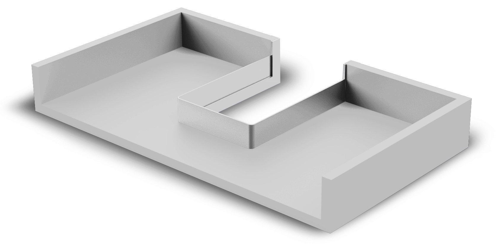 Hoogwaardige sifonuitsparing, gemaakt van kunststof, oppervlak: grijs, 3011921. Rechthoekige sifonbescherming voor badmeubel, keukenkast, badkamerkast, sifon, afvoer en nog veel meer, van EMUCA - Afbeelding 4