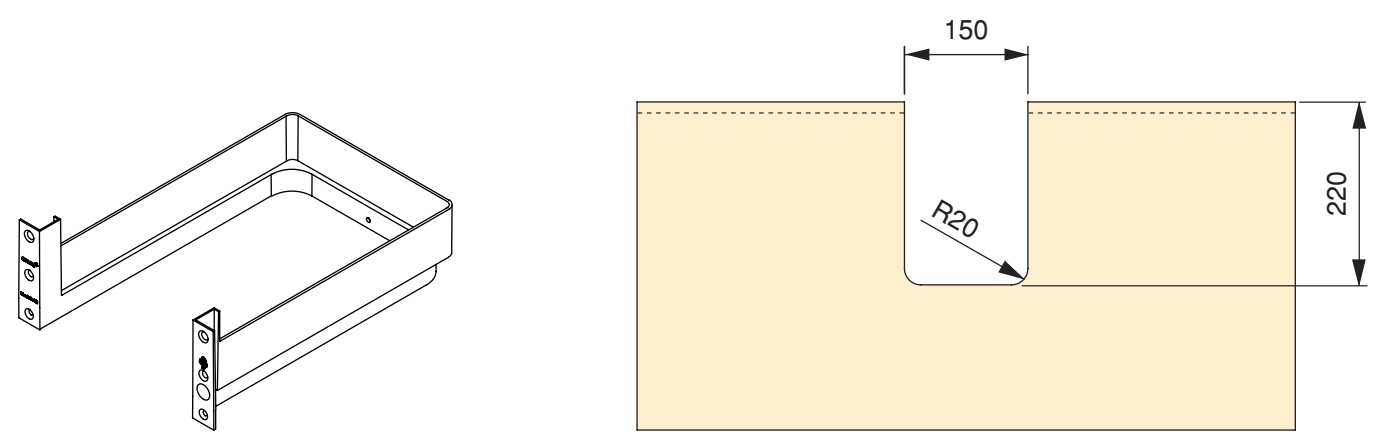 Hoogwaardige sifonuitsparing, gemaakt van kunststof, oppervlak: grijs, 3011921. Rechthoekige sifonbescherming voor badmeubel, keukenkast, badkamerkast, sifon, afvoer en nog veel meer, van EMUCA - Afbeelding 3