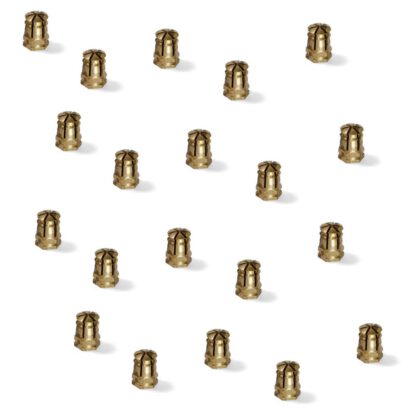 20 stuks hoogwaardige spreidhuls met binnendraad M6 voor hout, gemaakt van messing, 12 mm (15/32"), 8008202. Praktische spreiddraadinzet voor houten onderdelen, meubelverbindingen en nog veel meer, van EMUCA