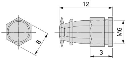 20 stuks hoogwaardige spreidhuls met binnendraad M6 voor hout, gemaakt van messing, 12 mm (15/32"), 8008202. Praktische spreiddraadinzet voor houten onderdelen, meubelverbindingen en nog veel meer, van EMUCA - Afbeelding 2