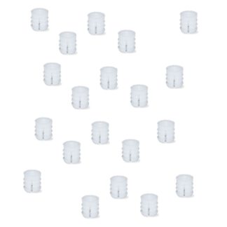 20-delige hoogwaardige spreidhuls met binnendraad M6, gemaakt van nylon (PA), 13 mm (33/64"), 9007820. Praktisch expansiedraadinzetstuk voor houten onderdelen, meubelaansluitingen, elektronicabehuizingen en nog veel meer, van EMUCA