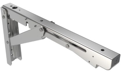 Hoogwaardige heavy-duty klaptafelsteun met soft-close schok EB-317-DA gemaakt van roestvrij staal. Vouwbeugel tot 200 kg laadvermogen. Flapsteun van ROCA / Sugatsune - Afbeelding 2