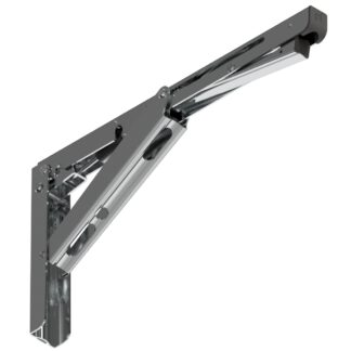 Hoogwaardige heavy-duty klaptafelsteun met soft-close schok EB-317-DA gemaakt van roestvrij staal. Vouwbeugel tot 200 kg laadvermogen. Flapsteun van ROCA / Sugatsune