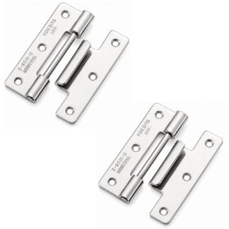 2 stukken hoogwaardige push-in scharnier, gemaakt van SUS304 roestvrij staal, laadcapaciteit: 6 kg (14 lbs), 50 mm (1-31/32"), B-1006-2. Robuust hefscharnier voor scheepsdeuren, onderhoudsluiken en nog veel meer, door TAKIGEN (Japan)