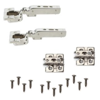 2 stuks heavy duty meubelscharnieren J95 voor extra zware deuren tot 25 kg! Incl. Montageplaten. Heavy duty cup scharnier, meubelscharnier met cupmaat 40 mm van LAMP® / Japan (opbouw) - Nikkel, Zonder veiligheidsvergrendeling (voor push-to-open)