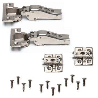 2 stuks heavy duty meubelscharnieren J95 voor extra zware deuren tot 25 kg! Incl. Montageplaten. Heavy duty potscharnier, meubelscharnier met potmaat 40 mm van LAMP® / Japan (semi-zwevend) - Nikkel, Zonder veiligheidsvergrendeling (voor push-to-open)