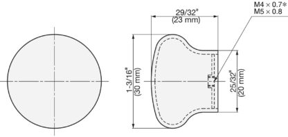 Superlichte roestvrijstalen meubelknop SUS304, ⌀23 mm (29/32") RSS-30S. Exclusieve solide superlichte roestvrijstalen meubelknop gemaakt van roestvrij staal V2A, satijnmat, voor privévliegtuig, camper, boot, vochtige omgeving, door Sugatsune / LAMP® (Japan) - Afbeelding 2