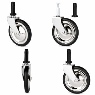4 stuks klassieke theetrolley castor, 08.01.110-1, diameter: ⌀75 mm, van SISO, laadvermogen: 60 kg (133 lbs), vernikkeld. Productafbeelding