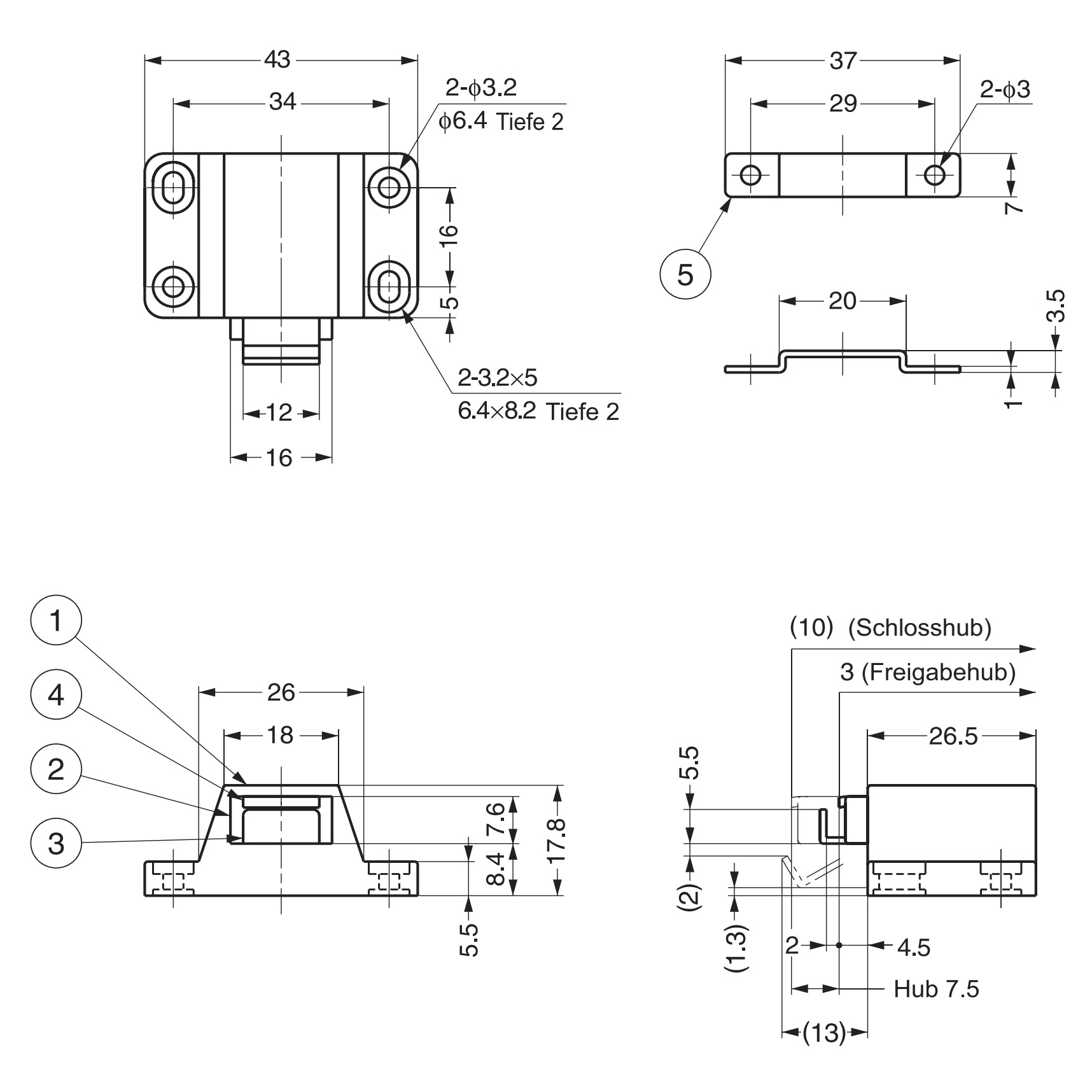 2 stuks lente Latch Mini Latch push Catch voor greeploze deuren, niet-magnetische PR-21P door SUGATSUNE / Lamp (Japan) - Afbeelding 2