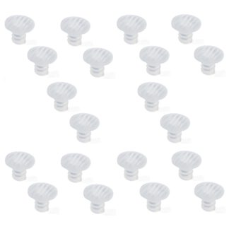 20 stuks kunststof deurscharnierbuffer voor boren, oppervlak: transparant, 10 mm (0,4") E.9017320. Boorbuffer van kunststof voor het induwen voor keukenkasten, meubels, laden, meubeldeuren en nog veel meer, van EMUCA