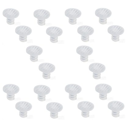 20 stuks kunststof deurscharnierbuffer voor boren, oppervlak: transparant, 10 mm (0,4") E.9017320. Boorbuffer van kunststof voor het induwen voor keukenkasten, meubels, laden, meubeldeuren en nog veel meer, van EMUCA