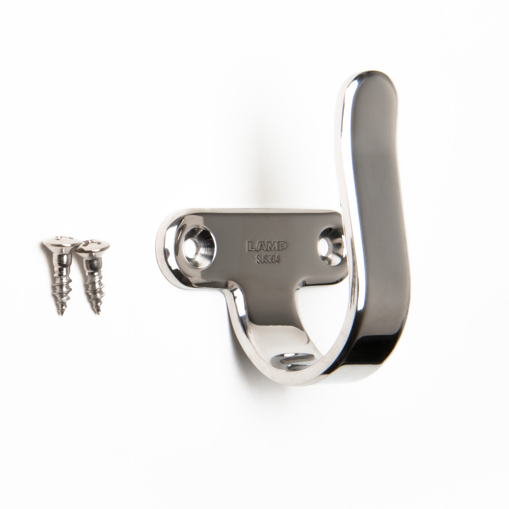 Universele haak van hoge kwaliteit gemaakt van SUS304 roestvrij staal, 55 mm (2.2"), 4H-55M. V2A handdoekhaak voor badkamer, zwembad, scheepsbouw, camper, buitenruimte, vochtige omgeving en nog veel meer, door Sugatsune / LAMP® (Japan)