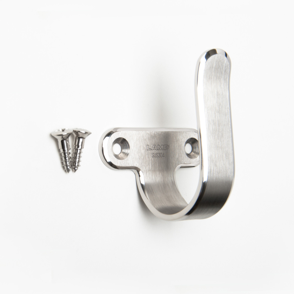 Hoogwaardige universele haak gemaakt van SUS304 roestvrij staal, 65 mm (2,6"), 4H-65TT. V2A handdoekhaak voor badkamer, zwembad, scheepsbouw, camper, buitenruimte, vochtige omgeving en nog veel meer, door Sugatsune / LAMP® (Japan)