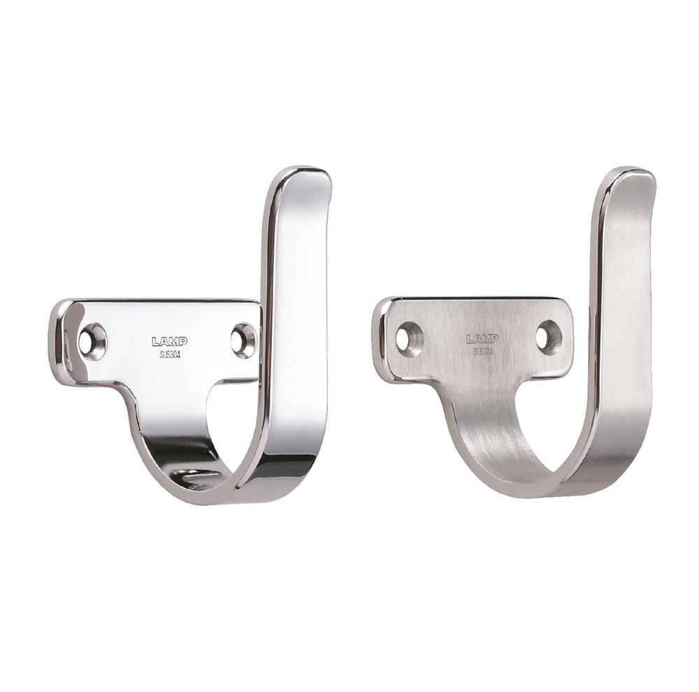 Hoogwaardige universele haak van SUS304 roestvrij staal, oppervlak: mat en gepolijst, 60 mm (2,4"), 5H-60TT. V2A handdoekhaak voor badkamer, zwembad, scheepsbouw, camper, buitenruimte, vochtige omgeving en nog veel meer, door Sugatsune / LAMP® (Japan) - Afbeelding 2