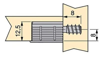 20 stuks robuuste verbindingsbout voor boring ⌀6 mm, gemaakt van staal, 8 mm (5/16"), 8905205. Stevige excentrische pen voor meubelaansluiting en nog veel meer, van EMUCA - Afbeelding 2