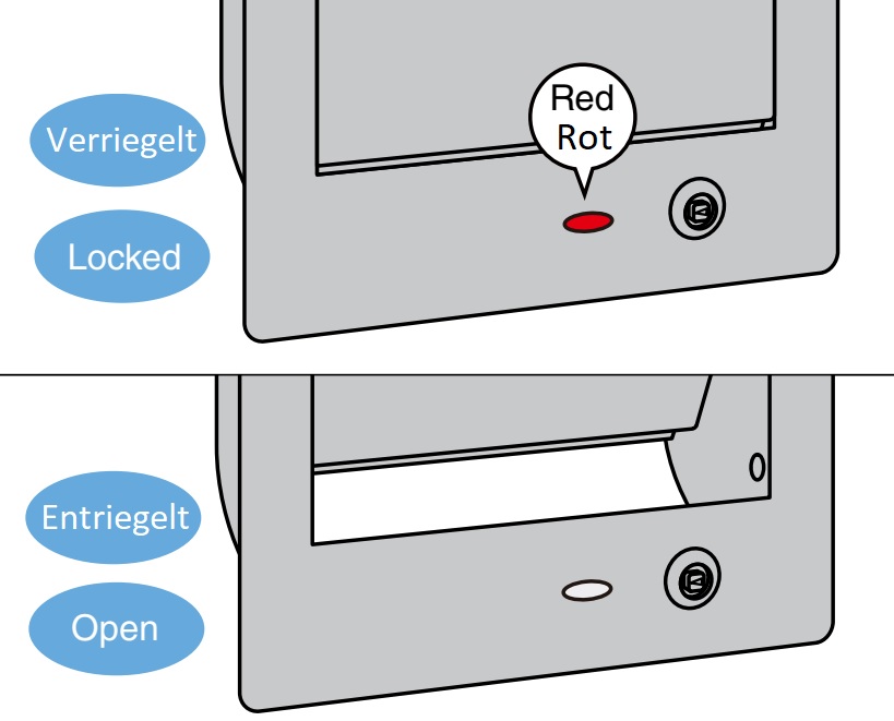 Hoogwaardige afsluitbare rechthoekige vuilklep voor verticale montage, met soft-close, gemaakt van roestvrij staal, AZ-GD230L-HL. Roestvrijstalen afvalklep met slot voor gastronomie, winkelinrichting en nog veel meer, van Sugatsune / LAMP® (Japan) - Afbeelding 10