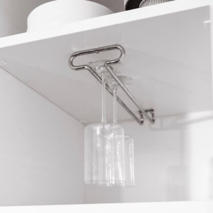 Hoogwaardige wijnglashouder, gemaakt van staal, oppervlak: verchroomd, 280 mm (11-1/32"), 8930011. Praktische glazendrager voor wijnglazen, champagneglazen, cocktailglazen, cognacglazen, bekers en nog veel meer, van EMUCA - Afbeelding 8