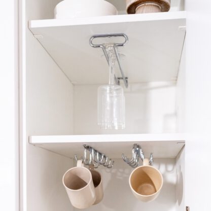 Hoogwaardige wijnglashouder, gemaakt van staal, oppervlak: verchroomd, 280 mm (11-1/32"), 8930011. Praktische glazendrager voor wijnglazen, champagneglazen, cocktailglazen, cognacglazen, bekers en nog veel meer, van EMUCA - Afbeelding 2