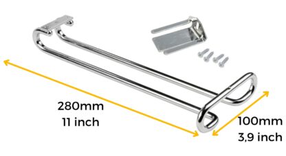 Hoogwaardige wijnglashouder, gemaakt van staal, oppervlak: verchroomd, 280 mm (11-1/32"), 8930011. Praktische glazendrager voor wijnglazen, champagneglazen, cocktailglazen, cognacglazen, bekers en nog veel meer, van EMUCA - Afbeelding 3