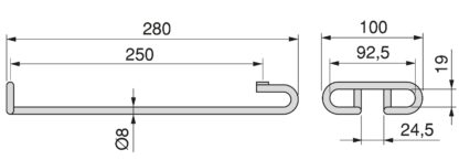 Hoogwaardige wijnglashouder, gemaakt van staal, oppervlak: verchroomd, 280 mm (11-1/32"), 8930011. Praktische glazendrager voor wijnglazen, champagneglazen, cocktailglazen, cognacglazen, bekers en nog veel meer, van EMUCA - Afbeelding 4